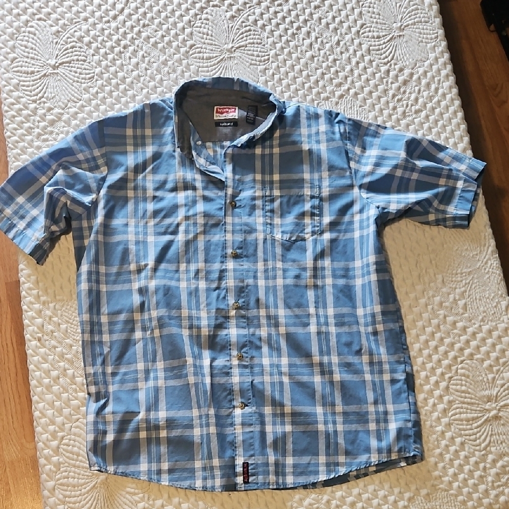 Wrangler Blue Casual Button Down Shirt